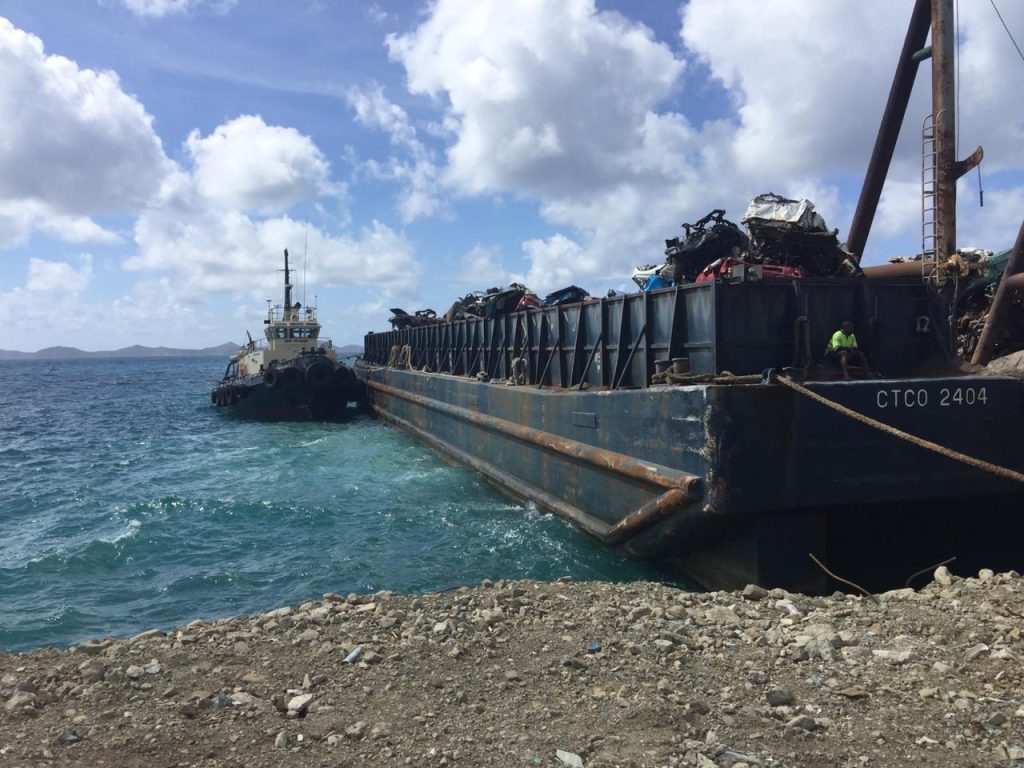 The Department of Waste Management transported about 180 derelict vehicles from Virgin Gorda to Tortola last week.